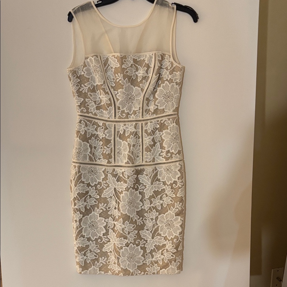 Elegant Cream Lace Trina Turk Dress